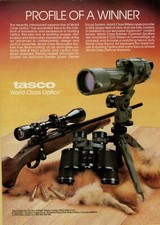 1985 Tasco World Class Optics Riflescopes Spotters Hunting BAK4 Vintage Print Ad picture