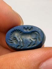 Unique Old Roman Sassan Lapis Stone Seal Stamp Bead picture