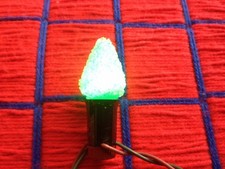 C7 LED lighted ice SUGAR coated frosted led GREEN CHRISTMAS LIGHT bulb 7¢ ship* picture