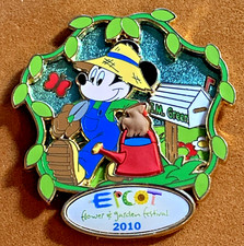 DISNEY WDW 2010 EPCOT FLOWER & GARDEN FESTIVAL MICKEY GARDENING LE 5000 PIN picture
