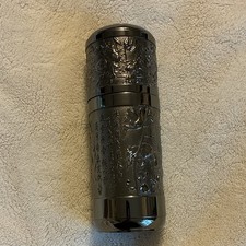 Vintage Solid 999 Fine Silver Lined Thermos Flask- Lotus and Fish 315ml picture