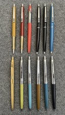 Vintage Paper Mate Profile Pens (Lot of 12) USA Brass & Plastic Thread Gold Slim picture