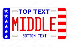 Any State USA Stars & Stripes Customized Novelty Auto Car License Plate ATV Bike picture