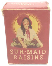 Antique 1920s Advertising Sun-Maid Raisins Carton Fresno California New Arrival picture