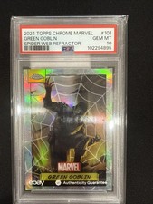 2024 Topps Chrome Marvel Green Goblin Spider Web Refractor /399 PSA 10 #101 POP7 picture