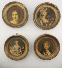 Vintage Paolina Borghese Round Portrait Frames Set 4 Gold Wall Decor picture