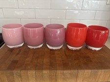 GLASSYBABY CANDLE VOTIVE GLASS LOT OF 5 Pink Purple Orange/Tangerine Red EUC picture