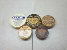 Lot Of 5 Vintage Salve Tins Ovelmo Smith's Rose Bud White Clover Cuticura Cadum picture