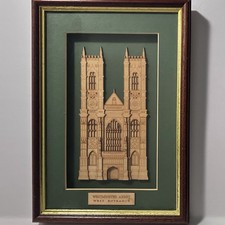WESTMINSTER ABBEY 3-D Wood Facade / GIFT SHOP Souvenir / Early 2000s / 7x10 Inch picture