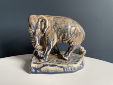Rare 1922 Rookwood Pottery Elephant Figurine Blue & Beige Experimental Glaze picture