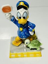Vtg Schmid Walt Disney Donald Duck Holding Stop Sign Crossing Guard Figurine 4” picture