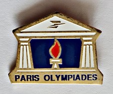 AUTHENTIC FRANCE PARIS OLYMPYC GAMES LA POSTE ENAMEL GOLD TONE METAL PIN BADGE picture