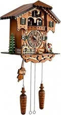 Cuckoo Clock, Black Forest Wooden Cuckoo Clock with Dancing Figures | Nature Woo picture