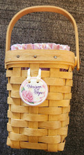 Vintage 1998 Longaberger Horizon of Hope Basket Combo Liner Protector Tie-On picture