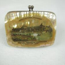 1893 Chicago Worlds Fair Columbian Exposition Mother of Pearl Shell Coin Purse picture