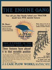 1912 J.I. Case Plow Works Engine Gang NEW Metal Sign: 12x16
