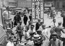 People promote Time Day front Namba Station June 10 1929 Osaka Japan Old Photo picture