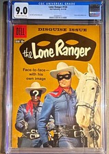 Lone Ranger #124 CGC 9.0 Dell 1958 Disguise Issue Photo Cover POP? Clayton Moore picture