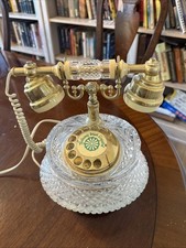 Vintage Galway Irish Crystal Rotary Style Glass Phone 1988 Works picture