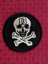 Vintage Skull Iron On Patch Lucky 13, 1970-80's UNUSED Excellent Condition picture