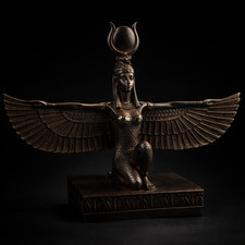 Rare Ancient Egyptian Antiquities Statue Stone Winged Isis Goddess of Love picture