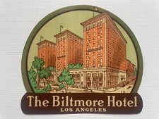 1940-50's The Biltmore Hotel Los Angeles, CA Hotel Label picture