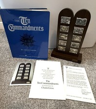 Vintage 1974 Chaim Gross Ten Commandments Pure Silver Jewish Heritage society picture