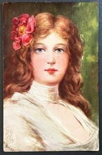Gorgeous 1907 Iowa Young Girl Portrait Postcard by Huber picture
