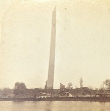 Stereoview J. F. Jarvis Photo Washington Monument, 555 1/2 ft. Late 1880-90s picture