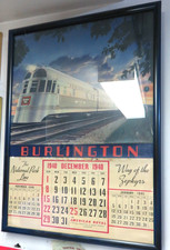 Burlington CB&Q 1940 large Calendar 19 x 26 In. picture