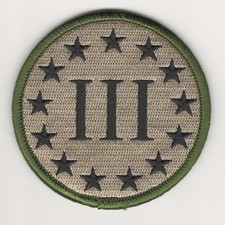 Roman Numeral III Patch 3” Tactical Embroidered Hook Fastener Morale Badge picture