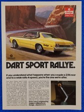 1974 DODGE DART SPORT RALLYE ORIGINAL CLASSIC PRINT AD VINTAGE CHRYSLER MOTORS picture