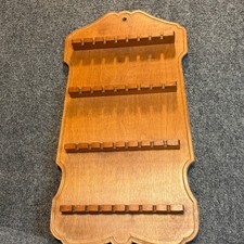 Vintage Wooden Collector Spoon Wall Display Rack Holder 32 slot 19.5 x 10.5 picture