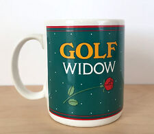 Vtg Green The Golf Club Links Golf Widow Ceramic Porcelain Coffee Tea Mug Cup picture