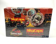 Jurassic Park Vintage Skycaps Sealed Box 36 Packs 1993 Skybox Pogs Rare picture