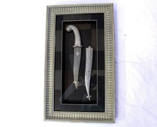 Dagger Framed Knife Frame Silver Display Koftgari Wall Glass Mounted Decor D950 picture