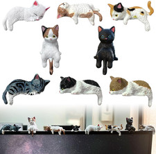 8 Pcs Mini Cat Figurines，Tiny Desk Cats for Computer Monitor, Shelves,Car Dashbo picture