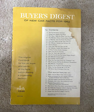 Buyer's Digest New Car Facts 1962 Ford Car Selector Falcon Brochure Book picture