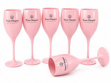 Veuve Cliquot Acrylic Champagne Flutes New Set of 6 picture