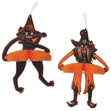 Beistle Vintage Halloween Tango Witch & Cat, 15