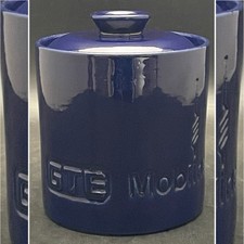Heath Ceramics for GTE Mobilnet Cobalt Blue Apothecary Canister 1991 USA 5.75