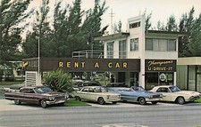 Fort Lauderdale FL Thompson Car Rental Dealer Chevrolet Corvair Postcard I30 picture
