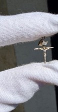 Vintage INRI Crucifix Cross Pendant Two Tone Catholic Religious Jewelry picture