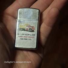 Vintage 1950s Zippo Slim Lighter Transit Mixed Concrete High Point NC picture