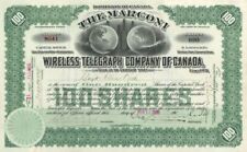 Marconi Wireless Telegraph Co. of Canada - 1906 dated Stock Certificate - Teleph picture