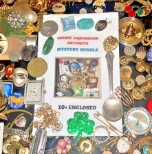 Estate Finds-Mixed smalls: Jewelry, Coins, Stamps, Watch, 10+vintage - lotC00D4 picture