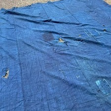 Japanese Vintage Boro Indigo Dye Cotton Fabric Large Futon Cover Sashiko 68x85in picture