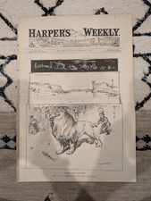 Harper’s Weekly – February 5, 1887, Original  • “Twist the Lion’s Tail” Front Pa picture