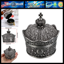 Hipiwe Vintage Jewelry Box, Antique Crown Design Trinket Treasure Chest Storage picture