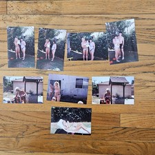 Vintage 1990's Photo Set of American Women Sun Bathing in Backyard In Bikinis picture